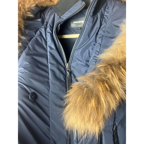 Mackage Kay-F Navy and Black Heavy Down Hooded Jacket Sz. M - Picture 9 of 12